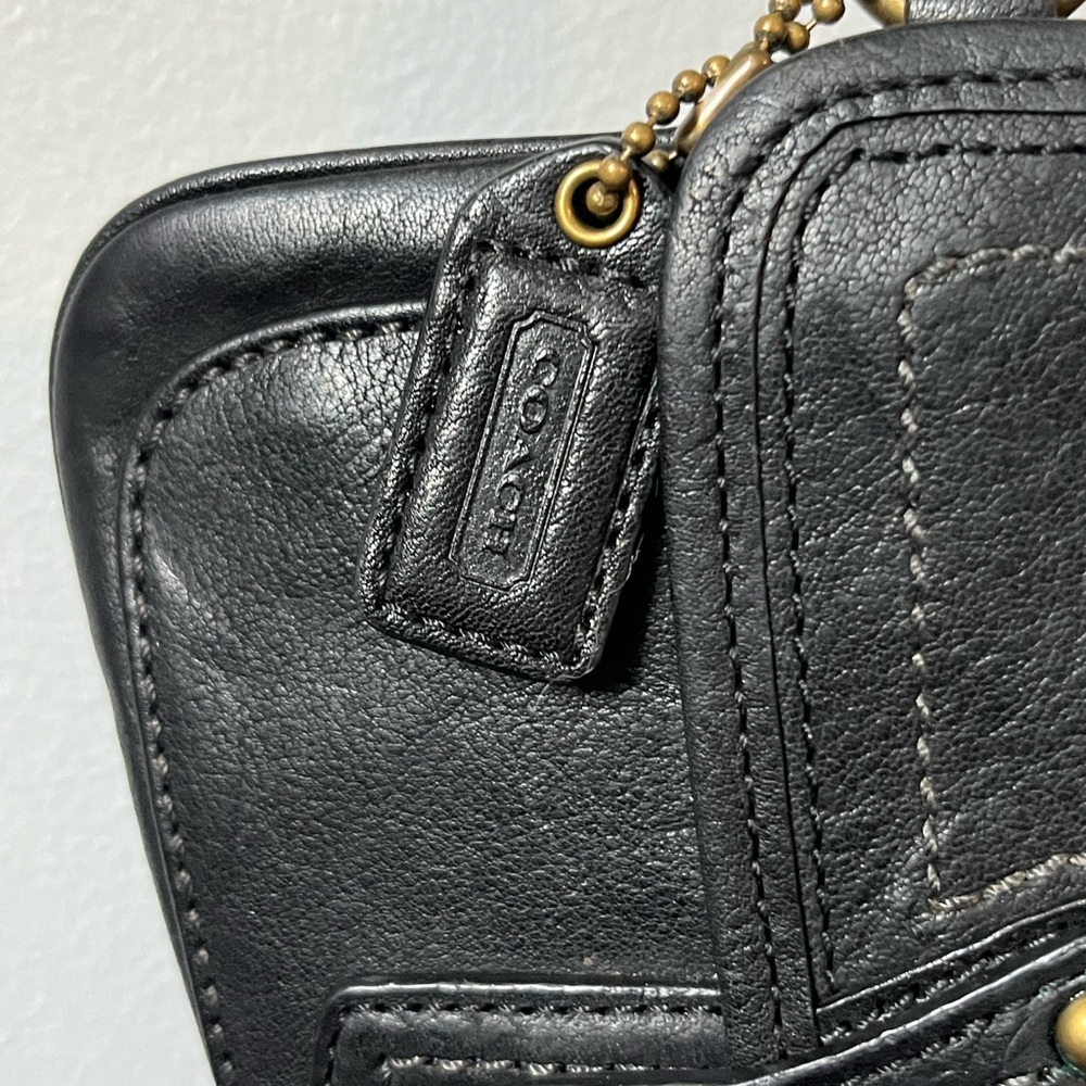 Coach Gigi 65th Ann. Black Leather Turn Lock Wristlet - Coin Wallet Clutch Pouch - Picture 3 of 16